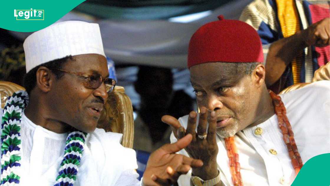 Muhammadu Buhari da Chuba Okadigbo sun yi takara ne a karkashin ANPP a 2003 Muhammadu Buhari da Chuba Okadigbo sun yi takara ne a karkashin ANPP a 2003