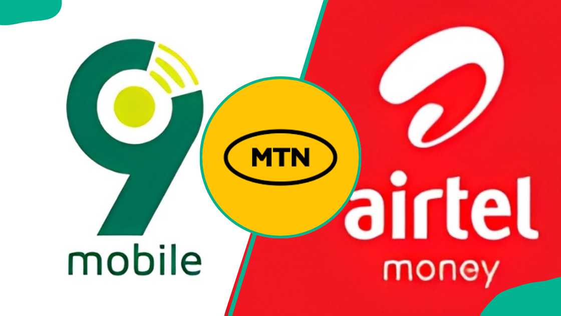 9Mobile logo (L) MTN logo (C) Airtel logo (R) 9Mobile logo (L) MTN logo (C) Airtel logo (R)