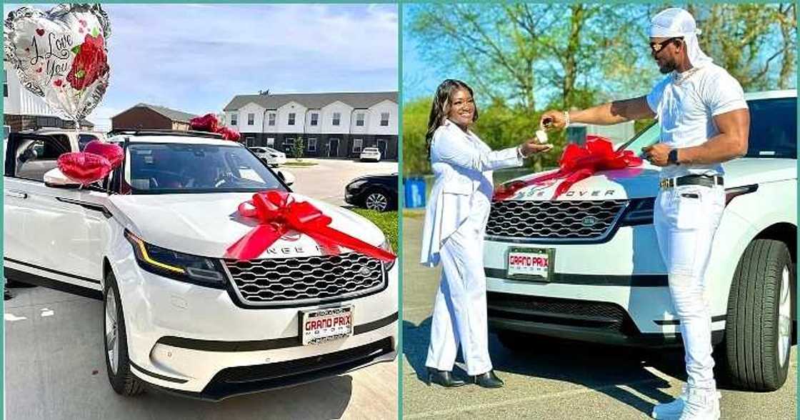 Nigerian man buys Range Rover velar for American wife for supporting his success Nigerian man buys Range Rover velar for American wife for supporting his success