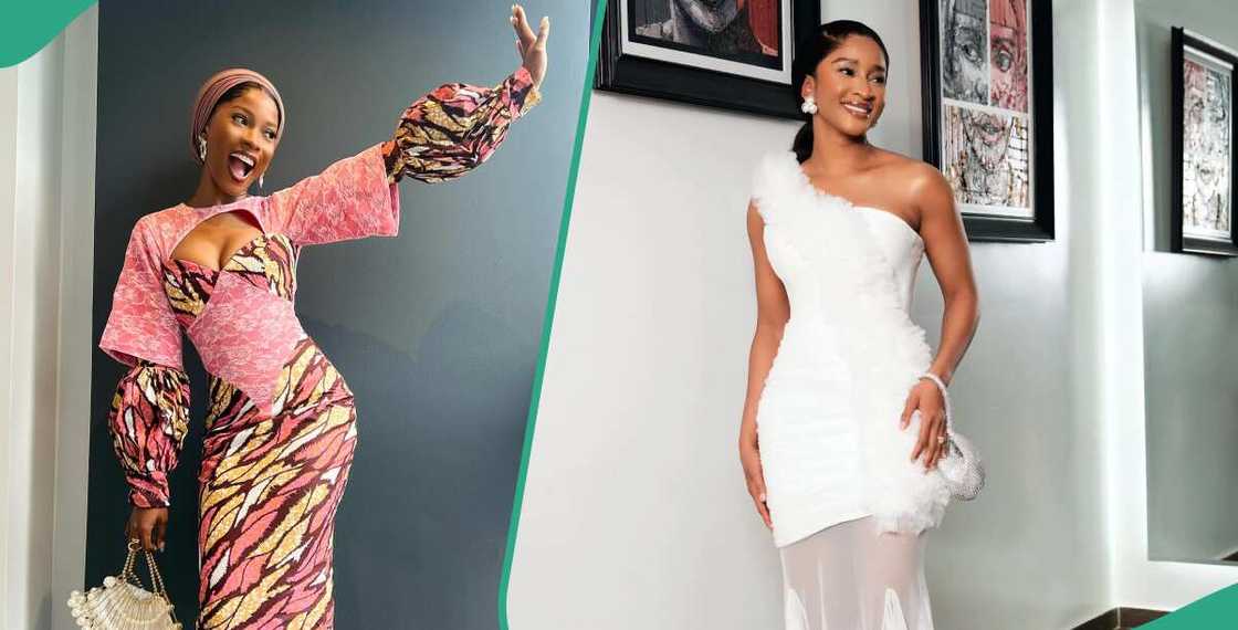 Jemima Osunde and Adesua Etomi slay in bridal dresses