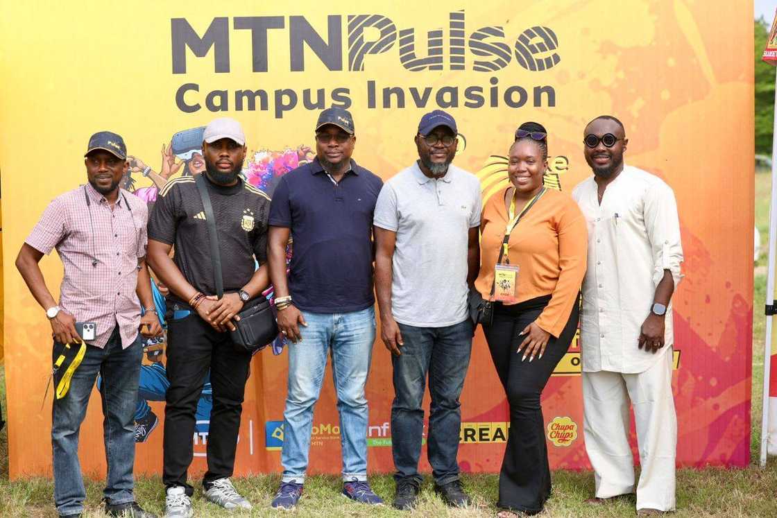 MTN employees posing at a campus campaign