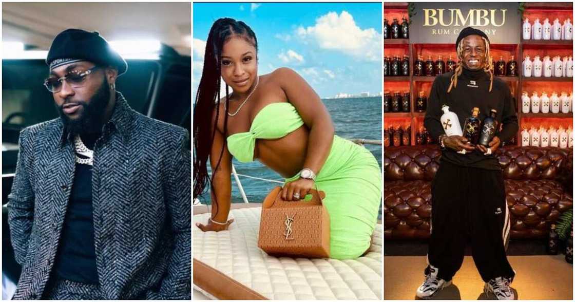 Photos of Davido, Reginae Carter and Lil Wayne Photos of Davido, Reginae Carter and Lil Wayne