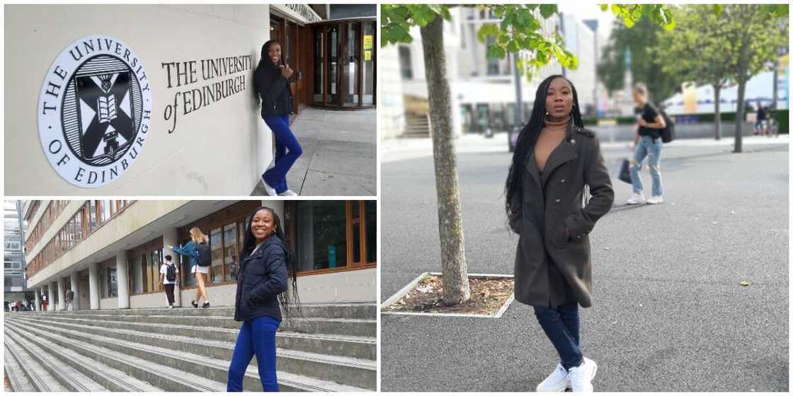 Reactions as Nigerian lady who hawked to raise money in university moves to UK for abroad studies