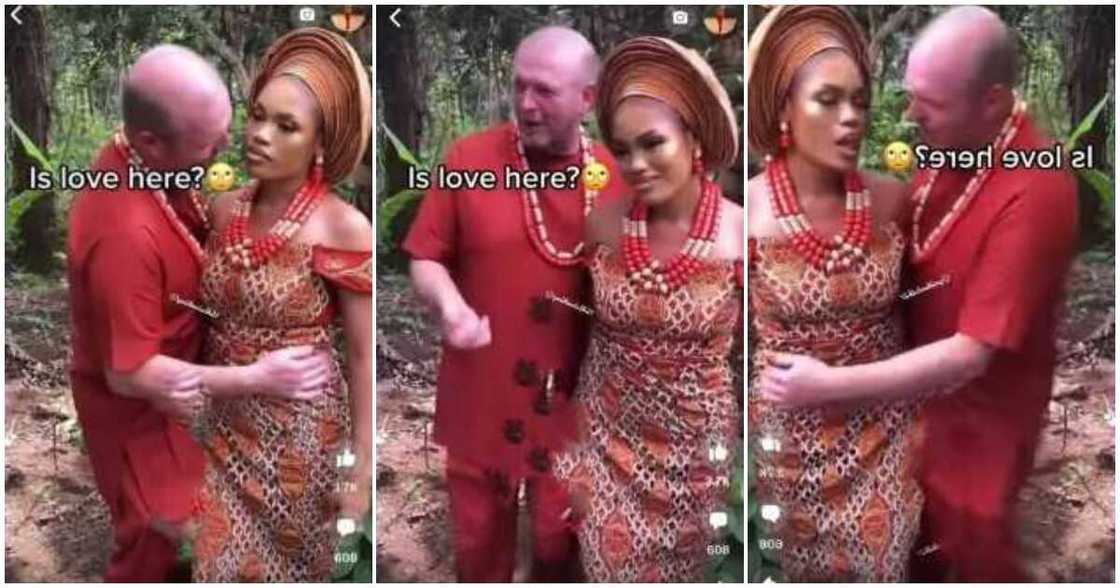 Nigerian bride, Oyinbo groom, wedding, kiss Nigerian bride, Oyinbo groom, wedding, kiss