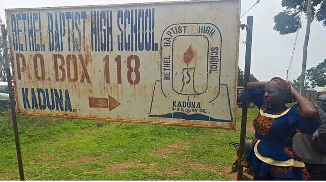 A signboard of the school in Kaduna A signboard of the school in Kaduna