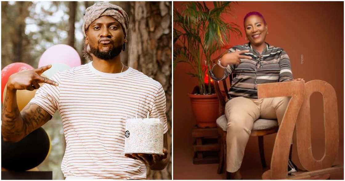 Photos of Former BBNaija star Omashola and his mum Photos of Former BBNaija star Omashola and his mum