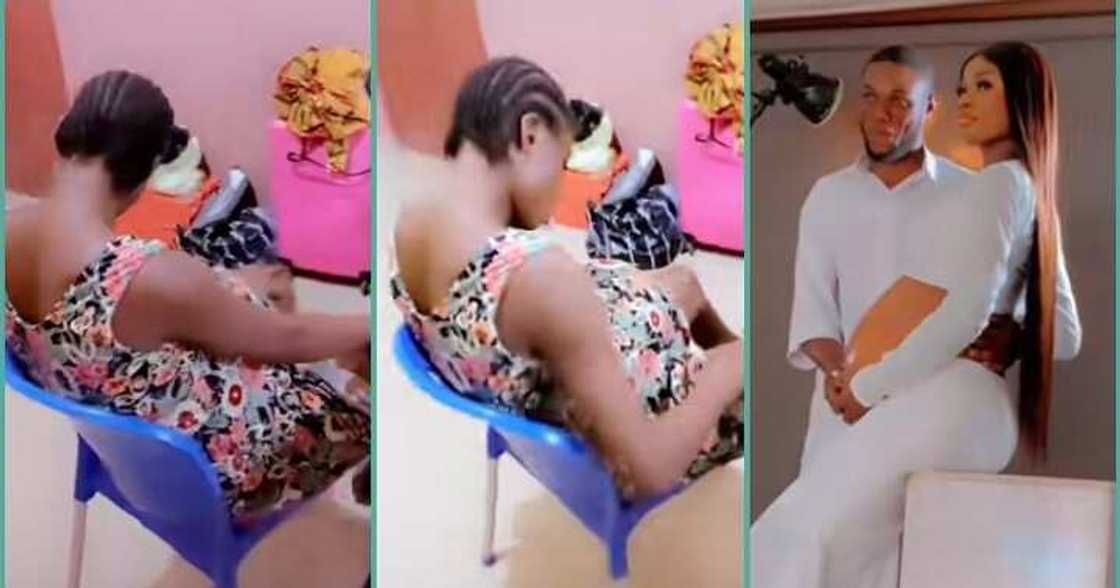 Pregnant woman cries over labour pains Pregnant woman cries over labour pains