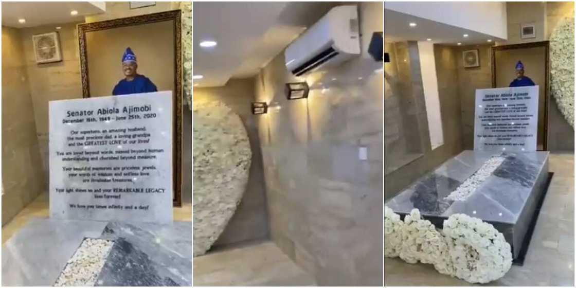 Bidiyon wajen da aka binne marigayi Sanata Ajimobi da aka cika wajen da kayan alatu, da wutar lantarki wacce bata daukewa Bidiyon wajen da aka binne marigayi Sanata Ajimobi da aka cika wajen da kayan alatu, da wutar lantarki wacce bata daukewa