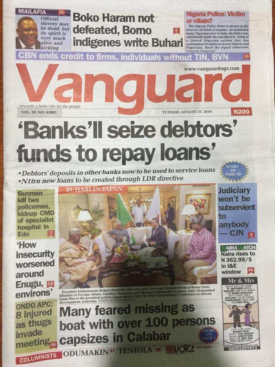 Nigerian newspaper review for August 27: Fresh worry over electricity tariff increase Nigerian newspaper review for August 27: Fresh worry over electricity tariff increase