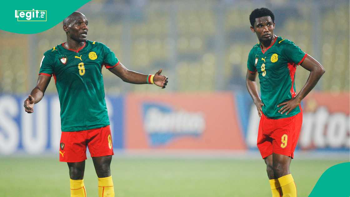 Geremi Njitap, Samuel Eto'o, Cameroon, Baba Yara Stadium, Kumasi, Ghana. Geremi Njitap, Samuel Eto'o, Cameroon, Baba Yara Stadium, Kumasi, Ghana.