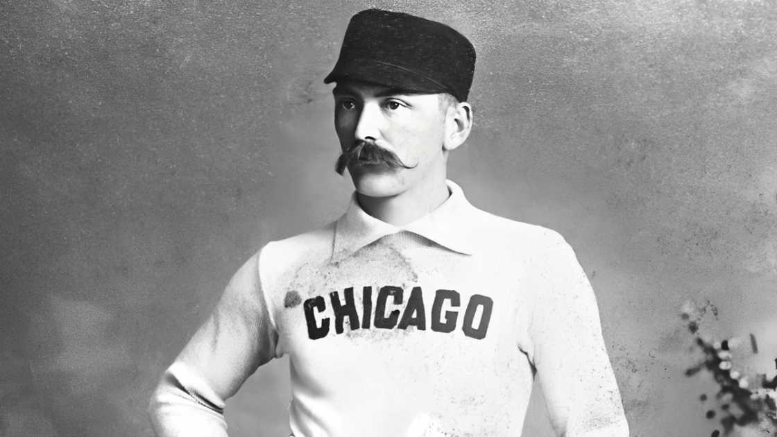 Cap Anson poses standing for a portrait. Cap Anson poses standing for a portrait.