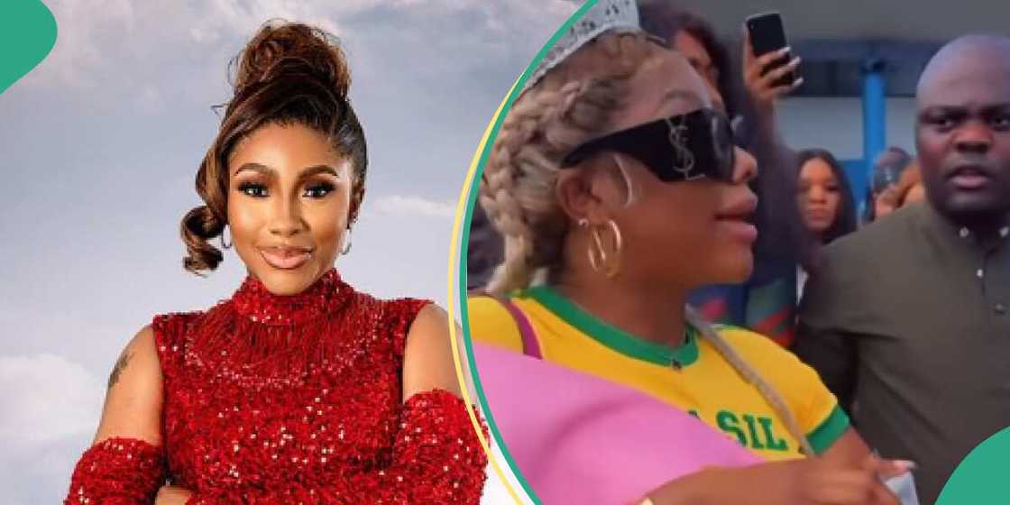 BBNaija Mercy Eke being welcomed in Warri. BBNaija Mercy Eke being welcomed in Warri.