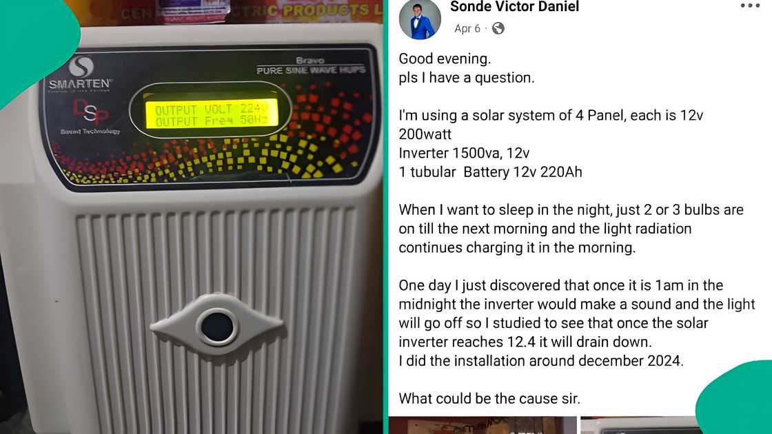 Man seeks help as 1500VA solar system develops fault Man seeks help as 1500VA solar system develops fault