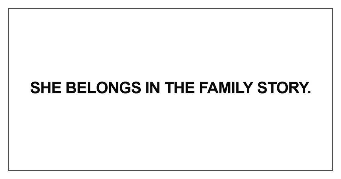 She belongs in the family She belongs in the family