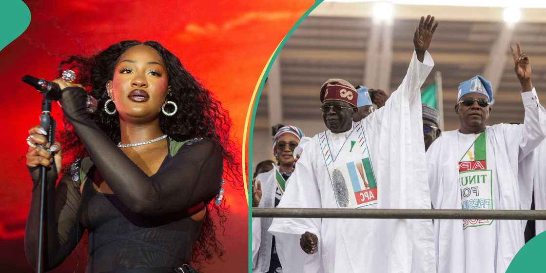 Tems, Bola Tinubu, APC, Grammy, Davido, Award. Tems, Bola Tinubu, APC, Grammy, Davido, Award.