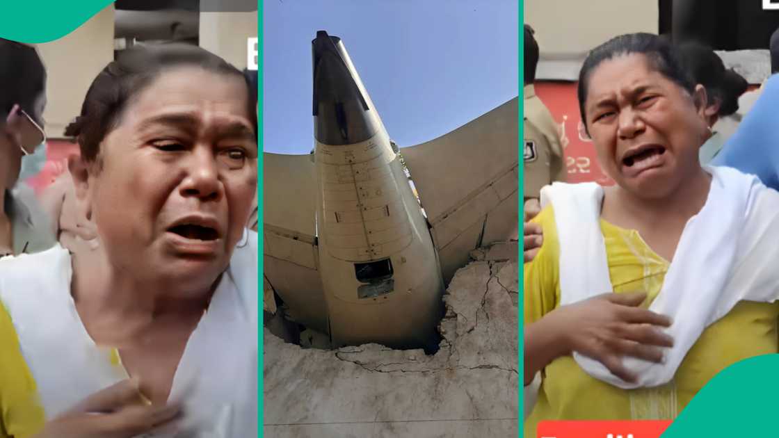 Indian woman cries as she loses her son in tragic London-bound Air India plane crash. Indian woman cries as she loses her son in tragic London-bound Air India plane crash.