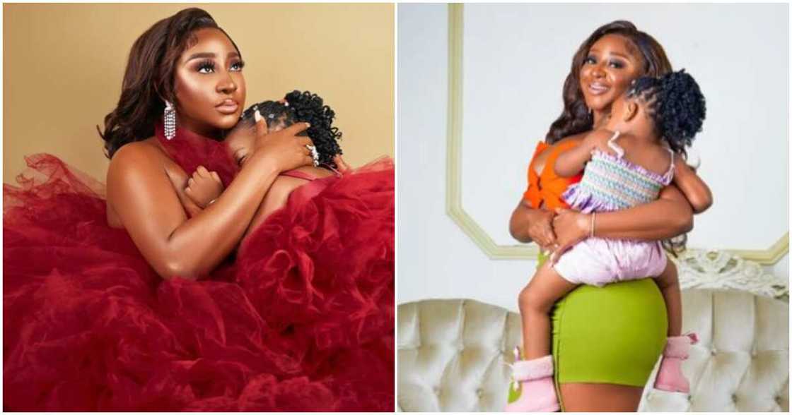 Actress Ini Edo and her daughter