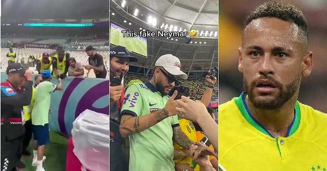 Neymar's look-alike storms stadium, commotion Neymar's look-alike storms stadium, commotion