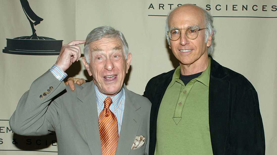 Shelley Berman and actor Larry David in North Hollywood, California. Shelley Berman and actor Larry David in North Hollywood, California.