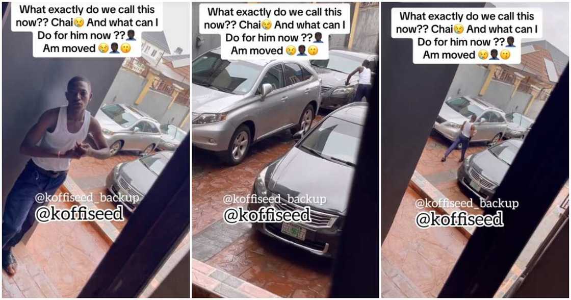 Wani mutum ya kama yaron da ke wanke masa motarsa Wani mutum ya kama yaron da ke wanke masa motarsa