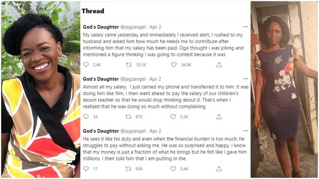 The day I collected my salary, I took it all to my husband, ask what he wants - Woman says The day I collected my salary, I took it all to my husband, ask what he wants - Woman says