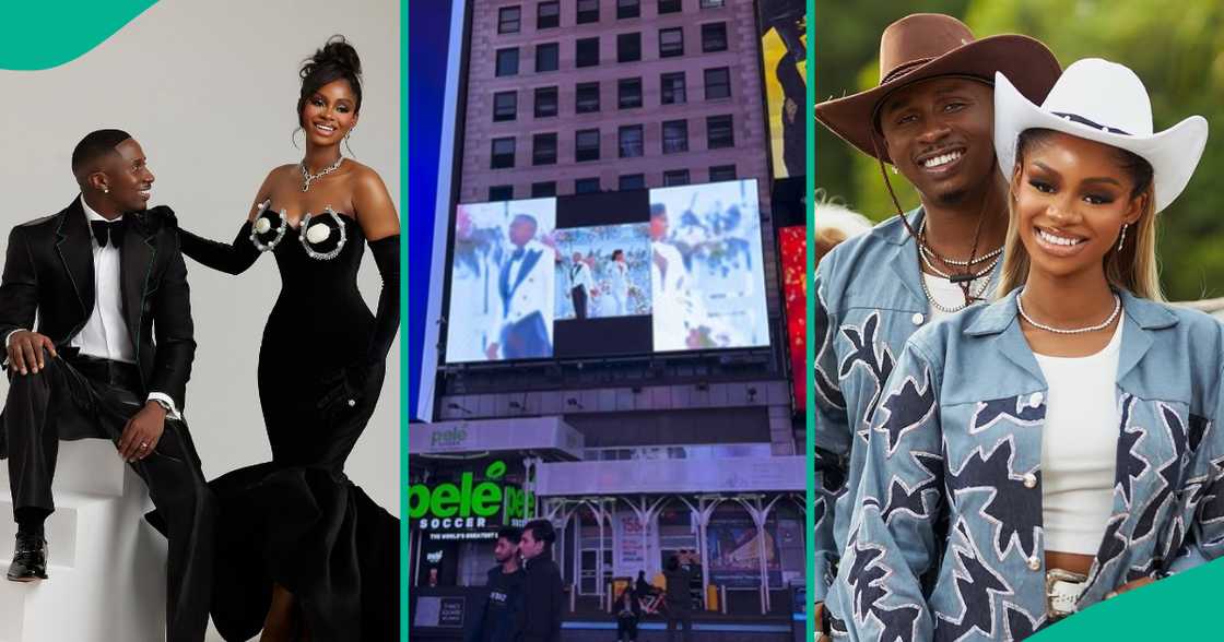Priscilla Ojo and Juma Jux’s wedding photos grace Times Square in New York, United States. Priscilla Ojo and Juma Jux’s wedding photos grace Times Square in New York, United States.