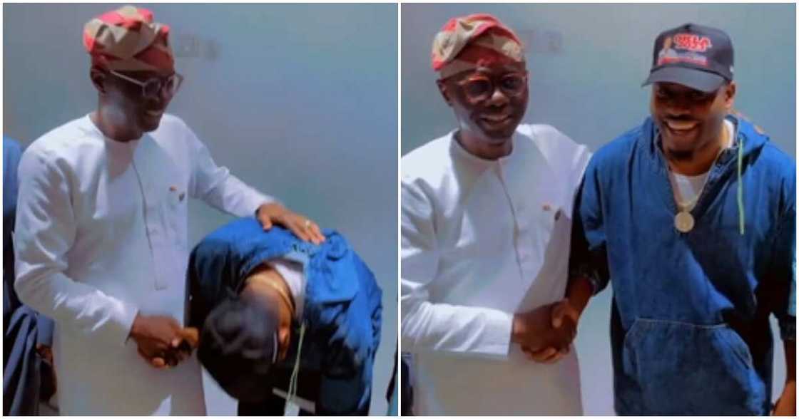 Actor Lege and governor Sanwo-Olu Actor Lege and governor Sanwo-Olu