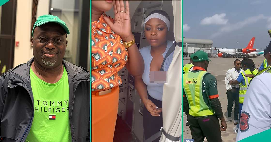 An Ibom Air regular customer reacts after a passenger slapped an air hostess. An Ibom Air regular customer reacts after a passenger slapped an air hostess.