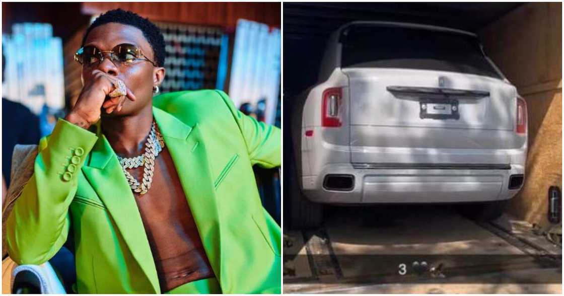 Singer Wizkid abd his new Rolls Royce Singer Wizkid abd his new Rolls Royce