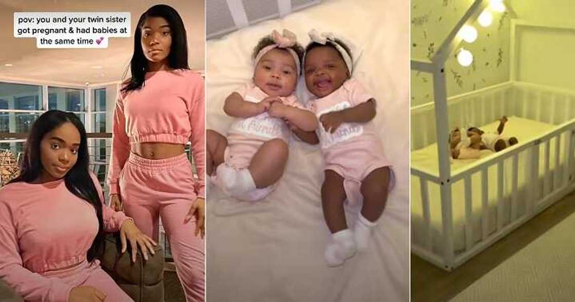 Twin girls birth babies at same time Twin girls birth babies at same time