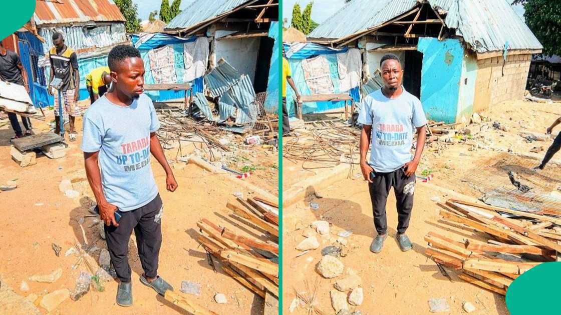 Man visits scene of accident in Taraba state. Man visits scene of accident in Taraba state.