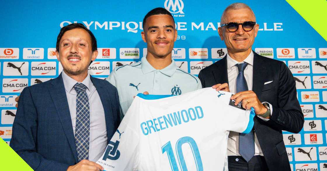 Mason Greenwood's unveiling. Mason Greenwood's unveiling.