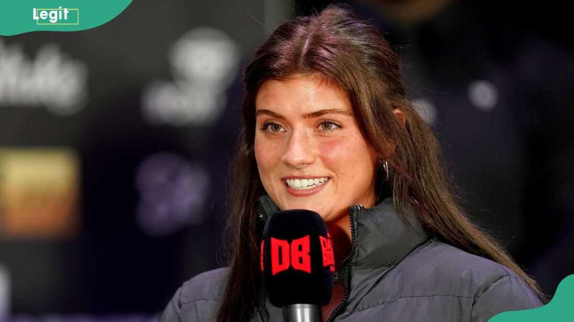 Faith Ordway during a press conference at BOXPARK Wembley, London Faith Ordway during a press conference at BOXPARK Wembley, London