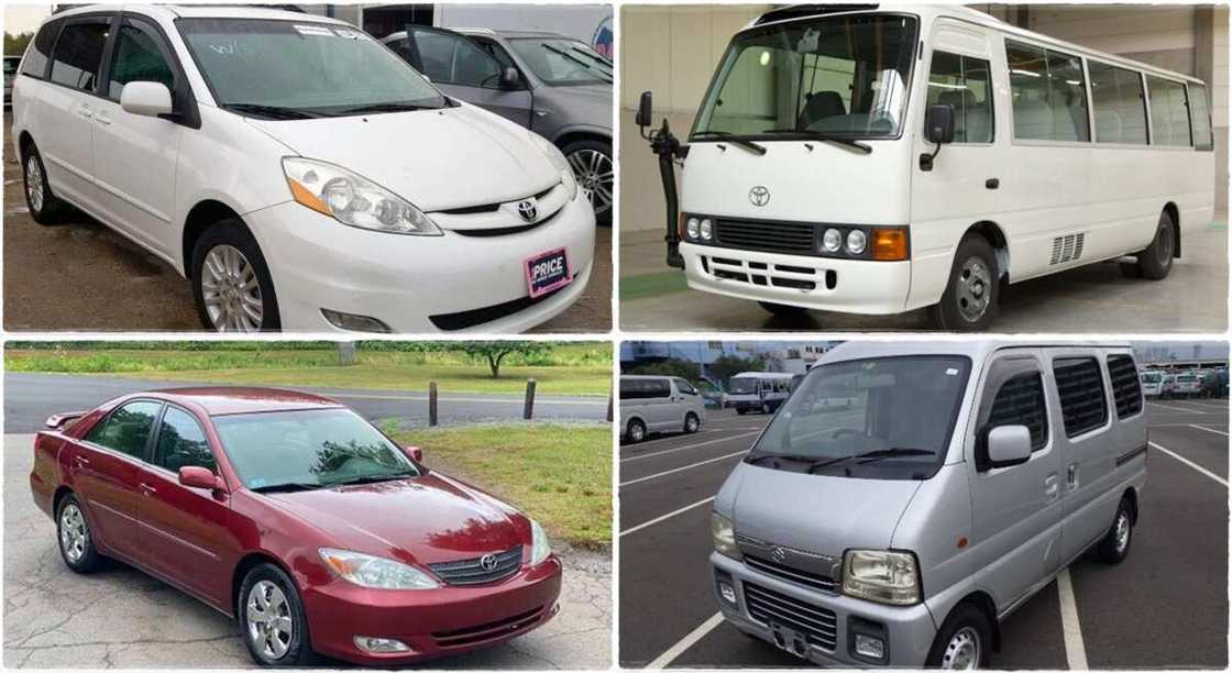 Photos of cars on Nigerian roads.