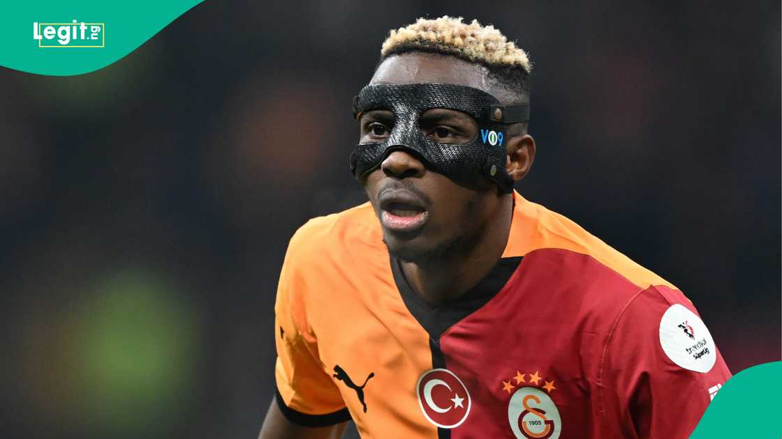 Victor Osimhen of Galatasaray SK during the Turkish Super Lig match against Fenerbahce at the Ali Sami Yen Spor Kompleksi Stadium. Victor Osimhen of Galatasaray SK during the Turkish Super Lig match against Fenerbahce at the Ali Sami Yen Spor Kompleksi Stadium.