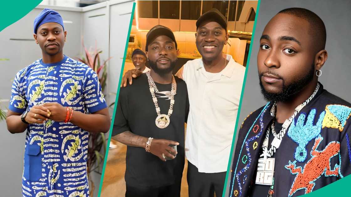 Lateef Adedimeji praises Davido after their surprise meeting as fans celebrate the connection between the actor and Afrobeats singer