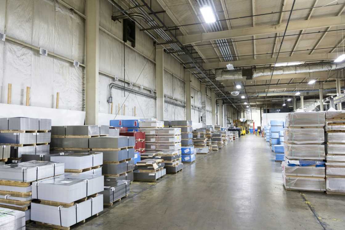 Steel sheets used to manufacture cans sit in the warehouse of the Independent Can Company -- with steel tariffs at 50 percent now, CEO Rick Huether expects he will have to raise his prices by more than 20 percent eventually Steel sheets used to manufacture cans sit in the warehouse of the Independent Can Company -- with steel tariffs at 50 percent now, CEO Rick Huether expects he will have to raise his prices by more than 20 percent eventually