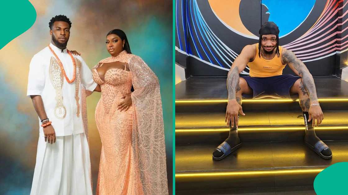 Zion and Chinwe enter BBNaija house. Zion and Chinwe enter BBNaija house.