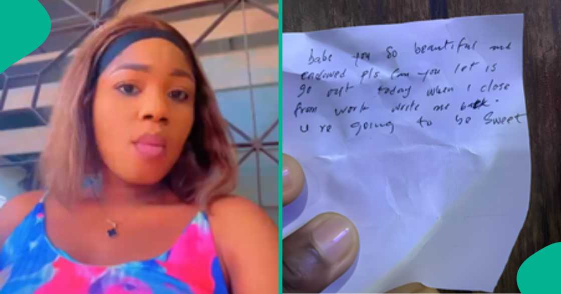 Lady shares handwritten note she received at Access Bank after asking for withdrawal slip, laments