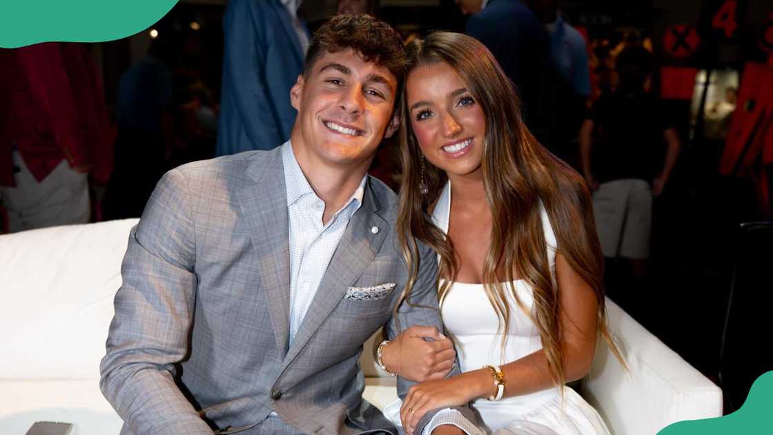 Konnor Griffin with his wife Dendy Hogan in 2024.