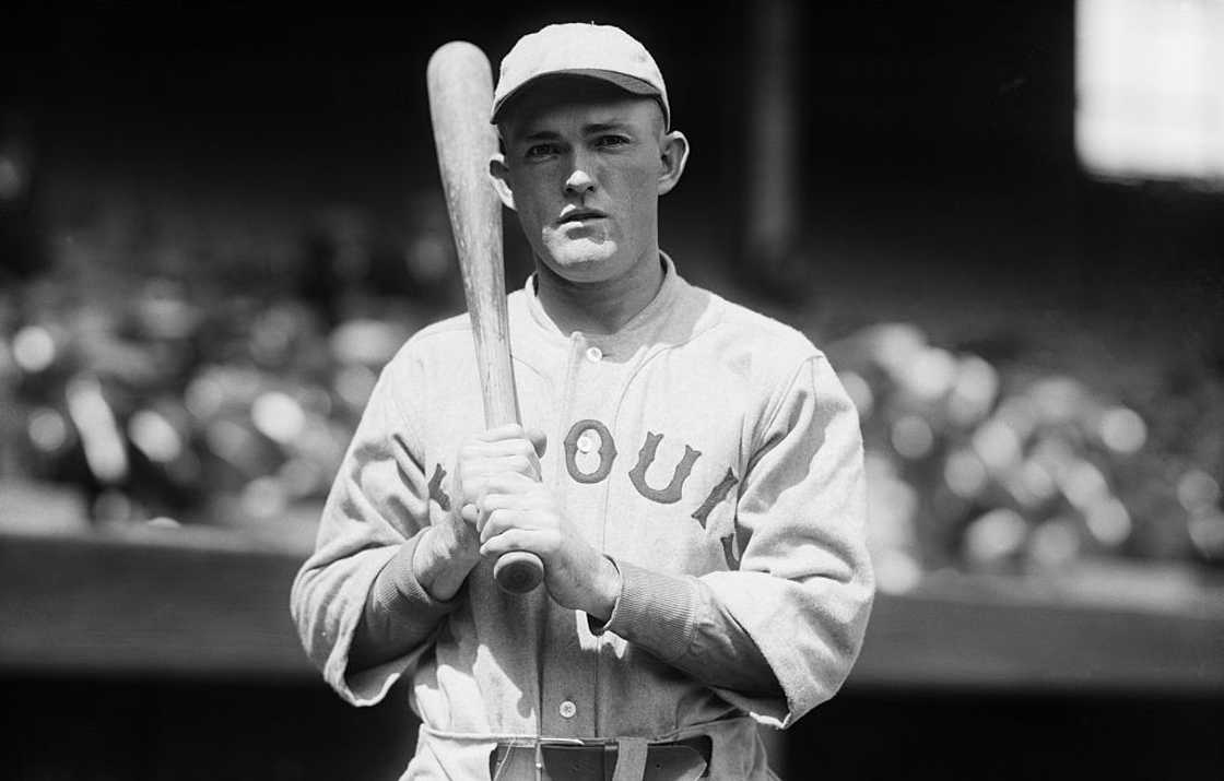 Rogers Hornsby of the St. Louis Cardinals holding a bat Rogers Hornsby of the St. Louis Cardinals holding a bat