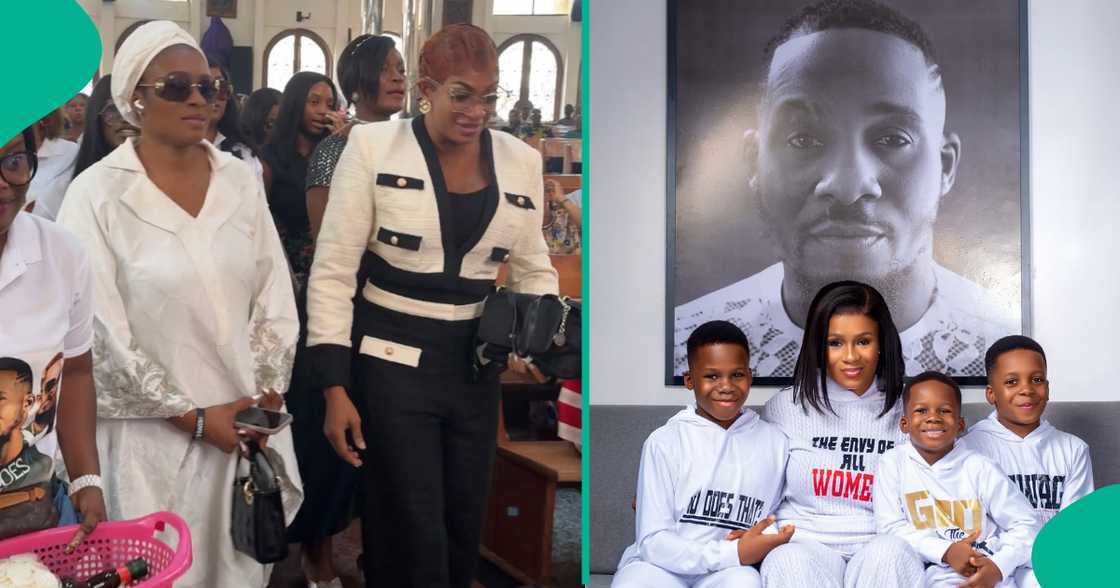 May Edochie shares a video from Junior Pope's first remembrance mass in Abuja. May Edochie shares a video from Junior Pope's first remembrance mass in Abuja.