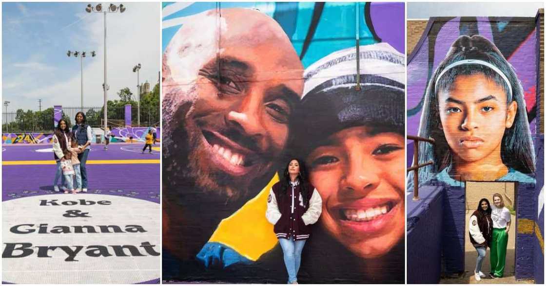 Kobe Bryant and Gianna Bryant's murals in Philadelphia.