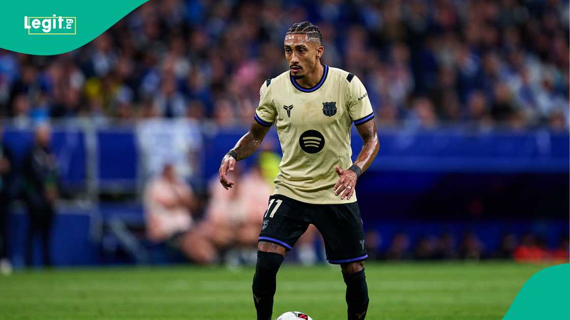 Raphinha, Barcelona, Real Oviedo, Spain, La Liga. Raphinha, Barcelona, Real Oviedo, Spain, La Liga.