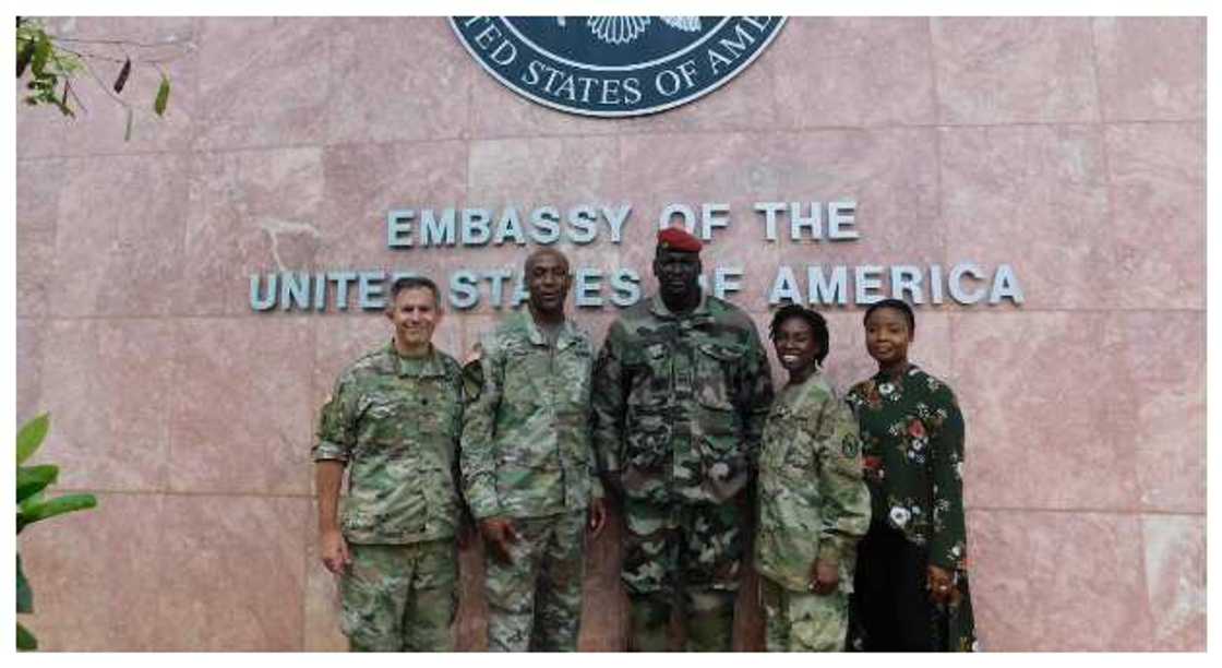 Colonel Doumbouya and US military officers Colonel Doumbouya and US military officers