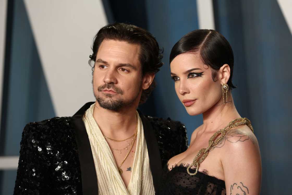 Alev Aydin and Halsey posing for a photo at the Vanity Fair Oscar Party Alev Aydin and Halsey posing for a photo at the Vanity Fair Oscar Party