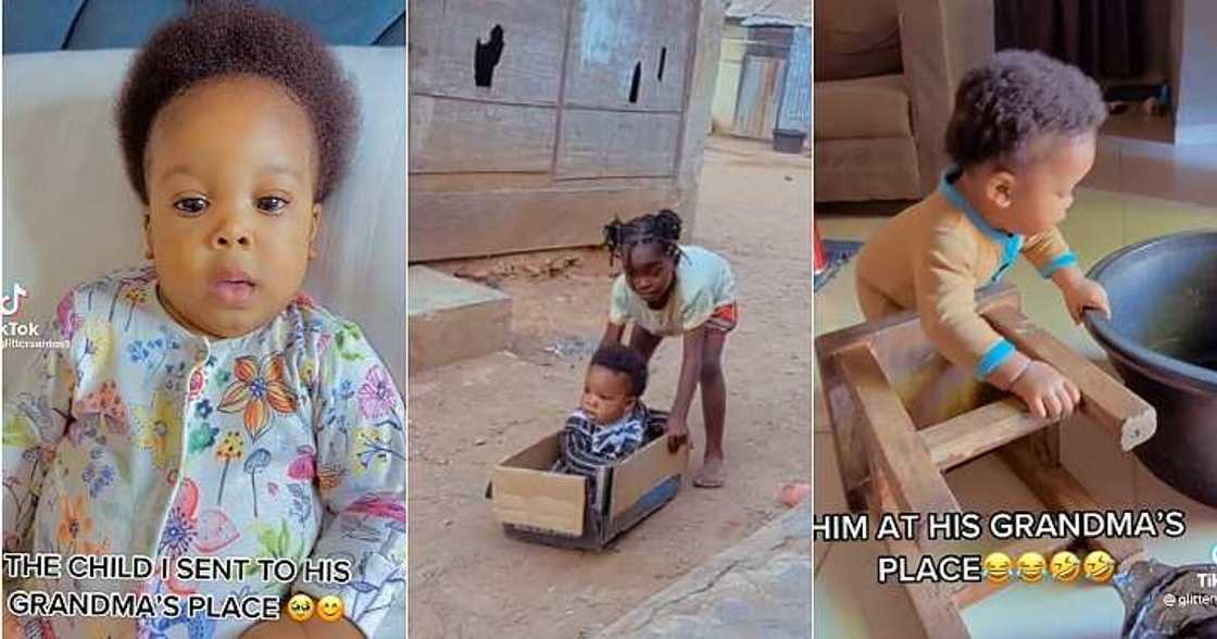 Grandma babysits grandchild, before and after video, vacation Grandma babysits grandchild, before and after video, vacation