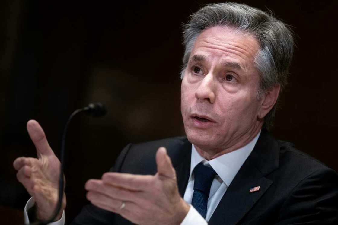 US Secretary of State Antony Blinken testifies during a US Senate committee