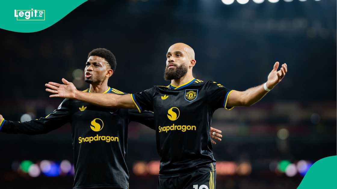 Bryan Mbeumo, Amad, Premier League, Arsenal, Manchester United, Emirates Stadium, London, United Kingdom. Bryan Mbeumo, Amad, Premier League, Arsenal, Manchester United, Emirates Stadium, London, United Kingdom.