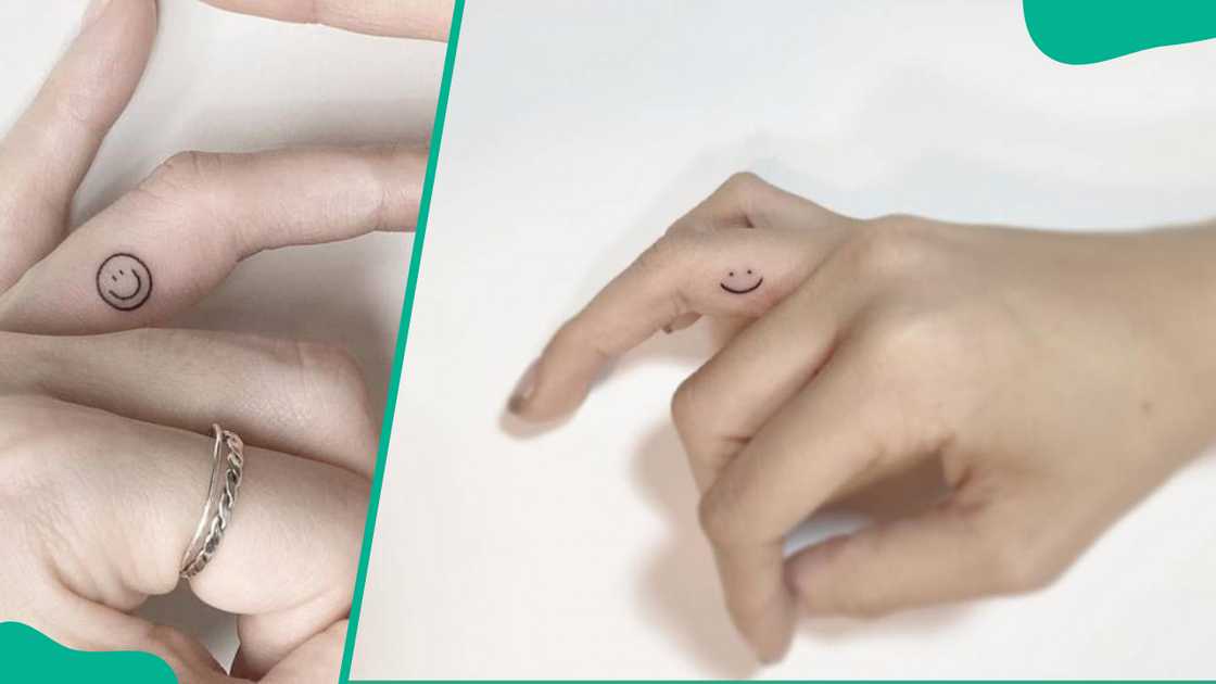 Smiley face ring tattoo Smiley face ring tattoo